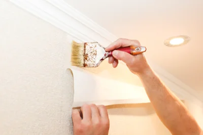 Pose de papier peint à Moulinet — revêtements muraux et toiles de verre